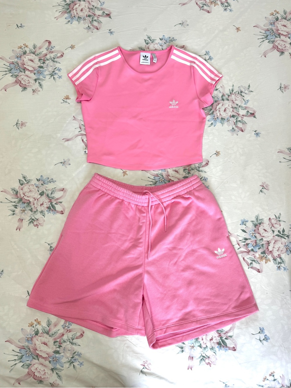 Adidas Originals Trefoil Pink Matching Set Barbie Pink Size M - Picture 2 of 9